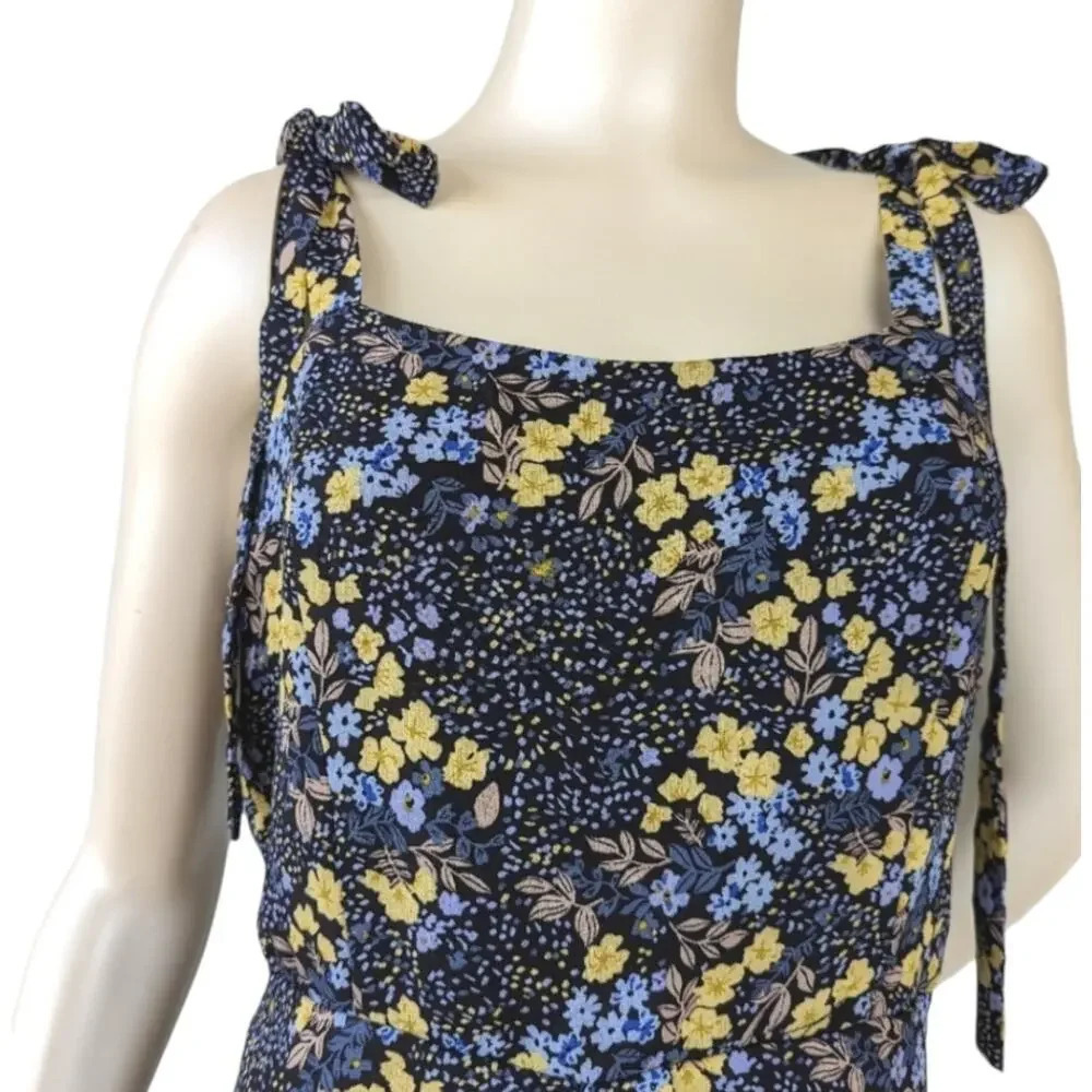 Francesca's collection Jun & Ivy women's blue floral tie straps dress - xs - Picture 5 of 9